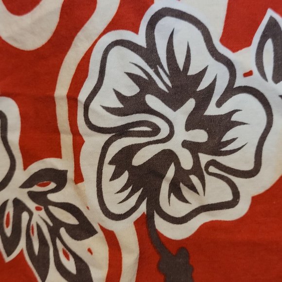 Pineapple Connection Hawaiian Print Shirt Floral Red White Gray Size L - Picture 5 of 7